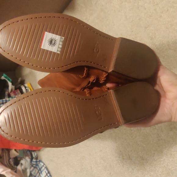 UGG Gracen Whipstitch M Brown Leather Knee High Tall Riding Boot Size 7 Women - Picture 6 of 14